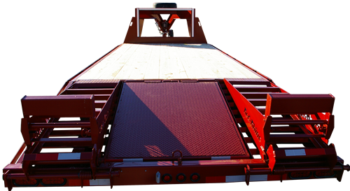 Red Rhino 26 foot, 7K with six foot ramps, pop-up center, LED lights and spare tire mounted.